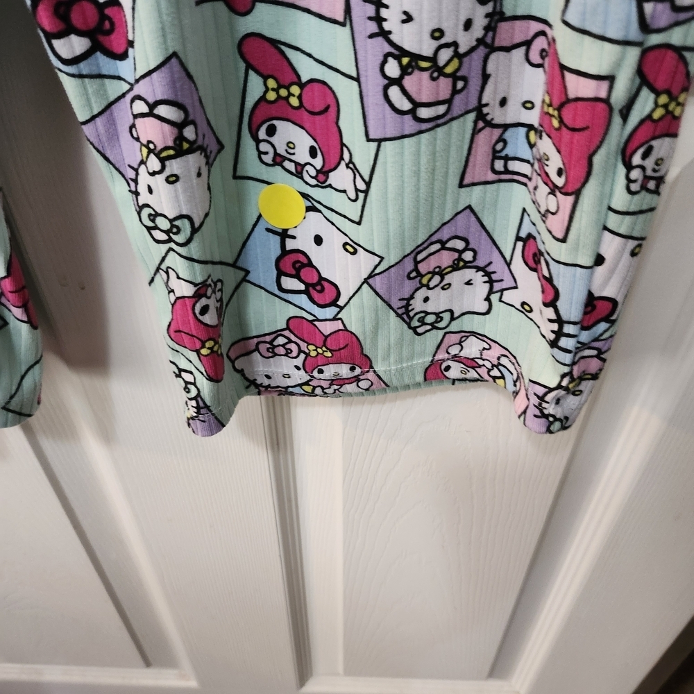 Women's Hello Kitty And Friends By Sanrio Light Green And Pink Pajama Set XL - Picture 7 of 10